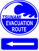 Follow tsunami evacuation route signs